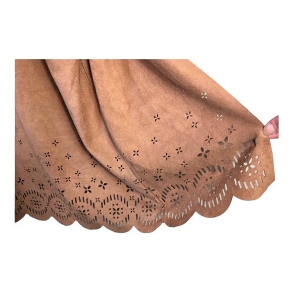 Mink PINK Light Brown Short Sleeve Open Front Cardigan Top XS - Picture 5 of 6